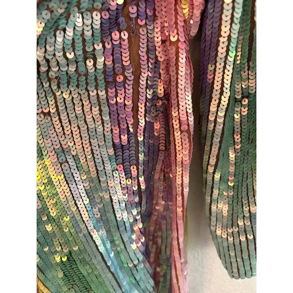 Show Me Your Mumu Wear Me Out Dress In Rainbow Stripe Sequins S - Picture 11 of 13